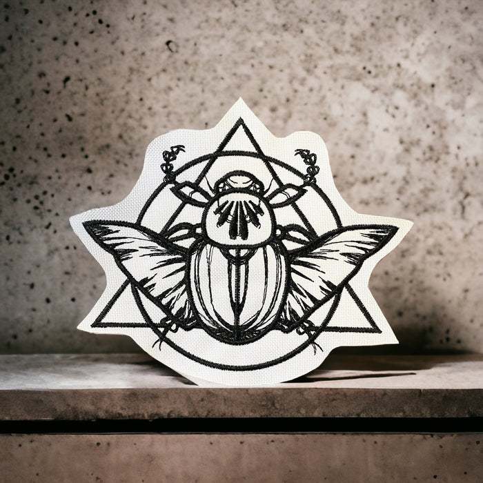 Mystical Scarab Beetle Embroidered Patch – Multiple Sizes
