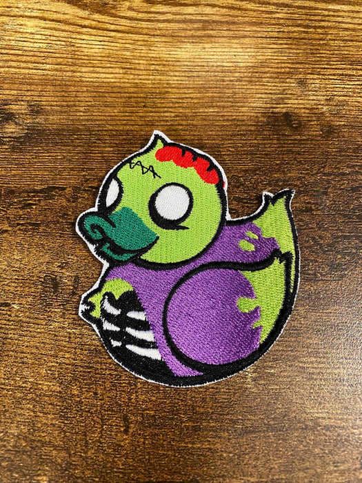 Zombie Duckie Patch – Cute Green Zombie Duck Embroidered Patch