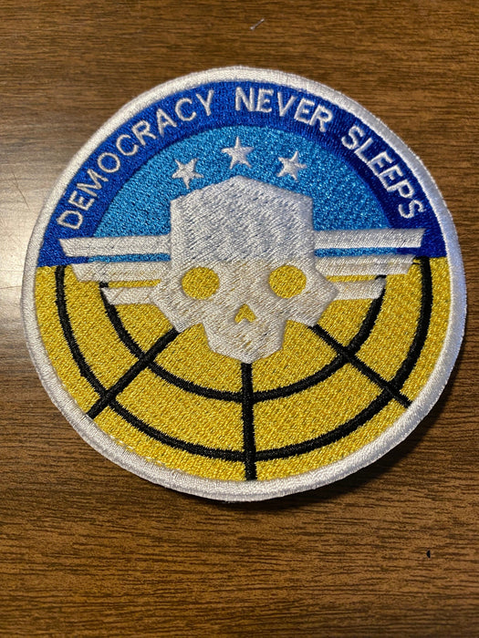 Democracy Never Sleeps Embroidered Patch – 3", 4", or 5"