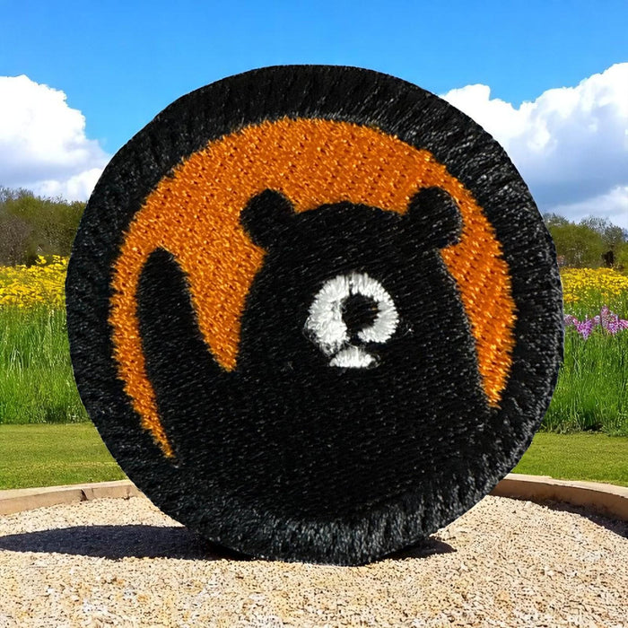 Waving Bear Embroidered Patch – 1.78"