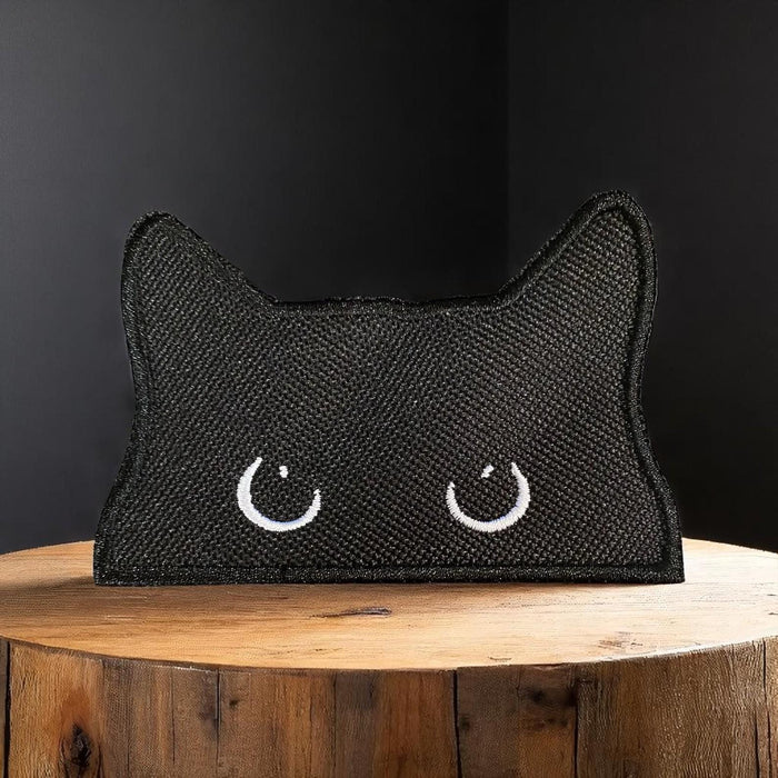 Cat Peeking Embroidered Patch – Sizes 2.25" to 8"