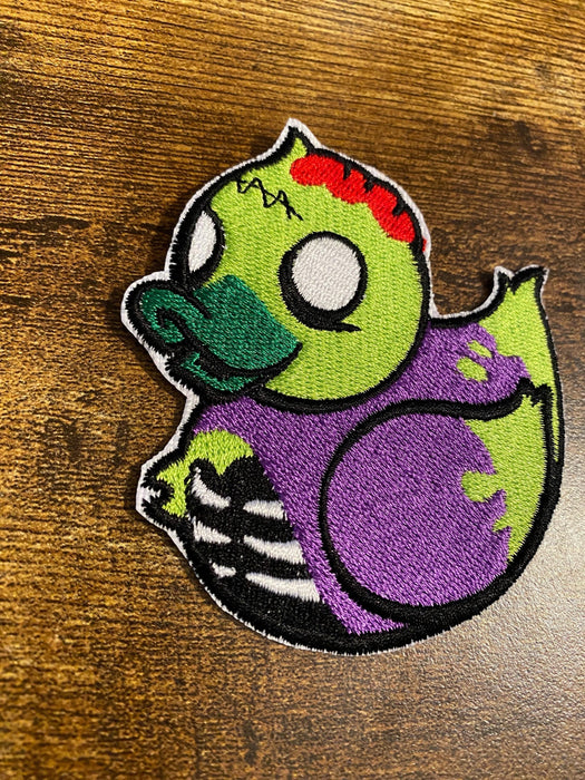 Zombie Duckie Patch – Cute Green Zombie Duck Embroidered Patch