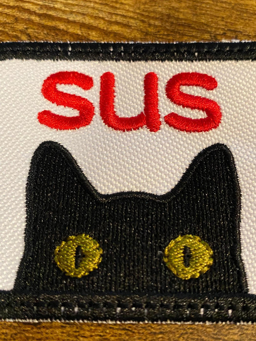 SUS Cat Embroidered Meme Patch – 3 or 4 Inch