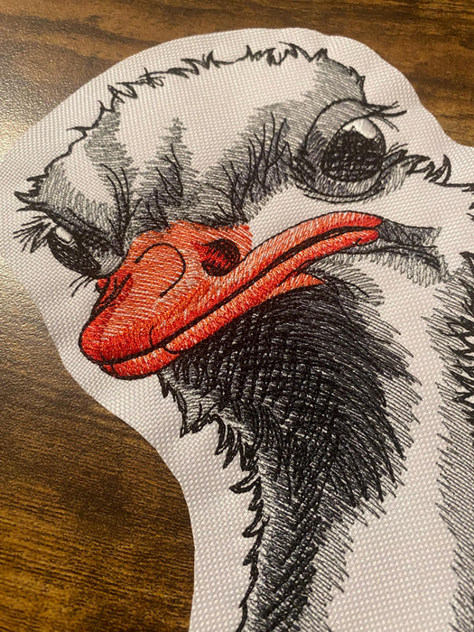 Big Bird Energy Ostrich Patch – Funny Embroidered Applique