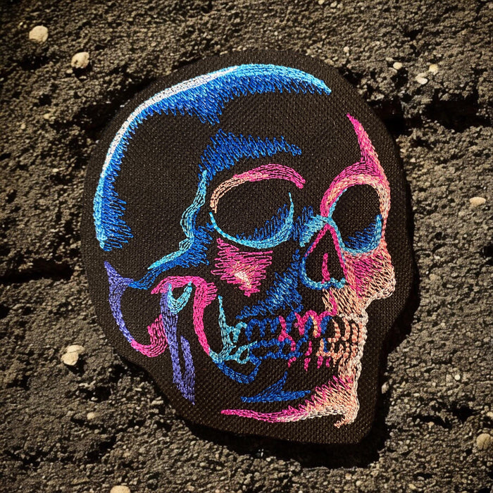 Dark and Eerie Skull Embroidered Patch – Multiple Sizes