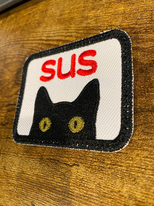 SUS Cat Embroidered Meme Patch – 3 or 4 Inch