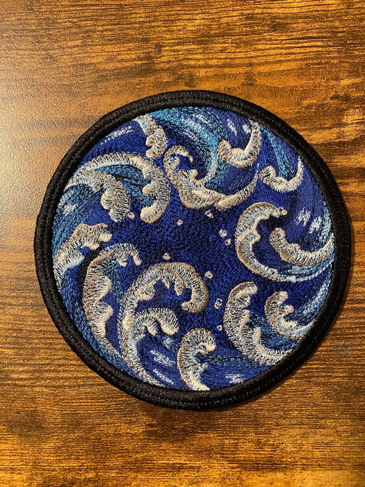 Ocean Waves Embroidered Patch – 5"
