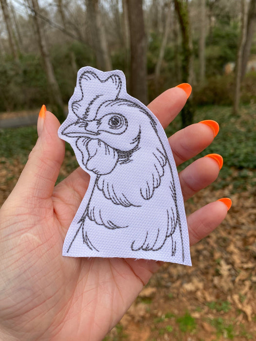 Embroidered Chicken Patch – 2.66" x 3.85"