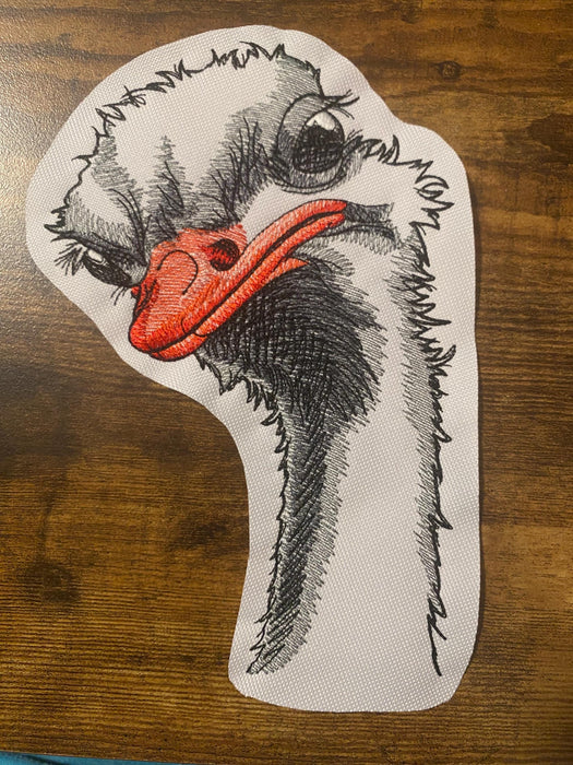 Big Bird Energy Ostrich Patch – Funny Embroidered Applique
