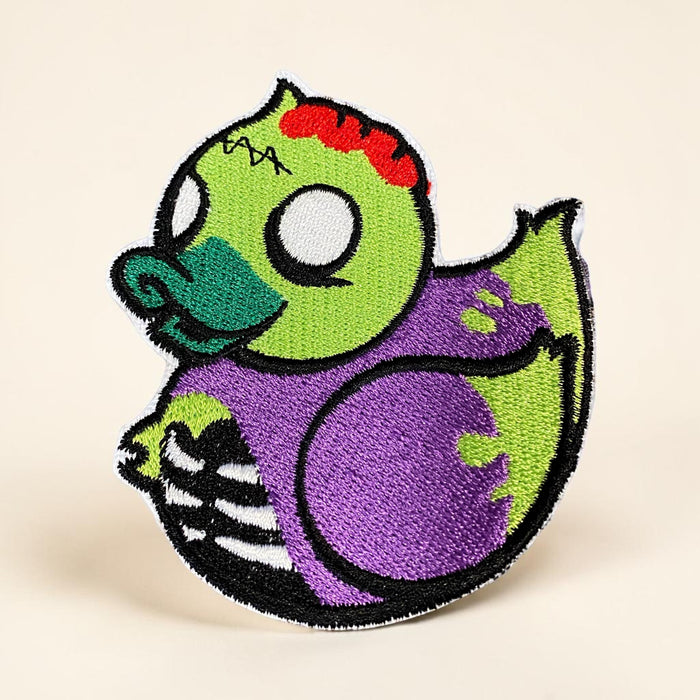 Zombie Duckie Patch – Cute Green Zombie Duck Embroidered Patch