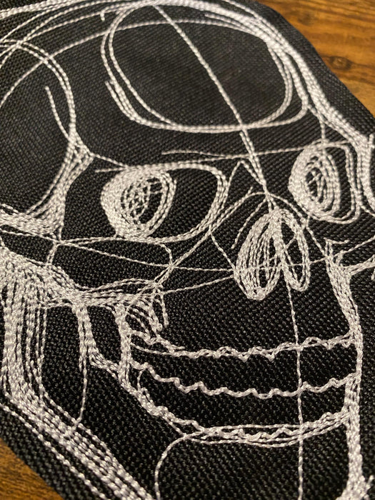 Sketchwork Skull Patch – Minimalist Embroidered Skull Design