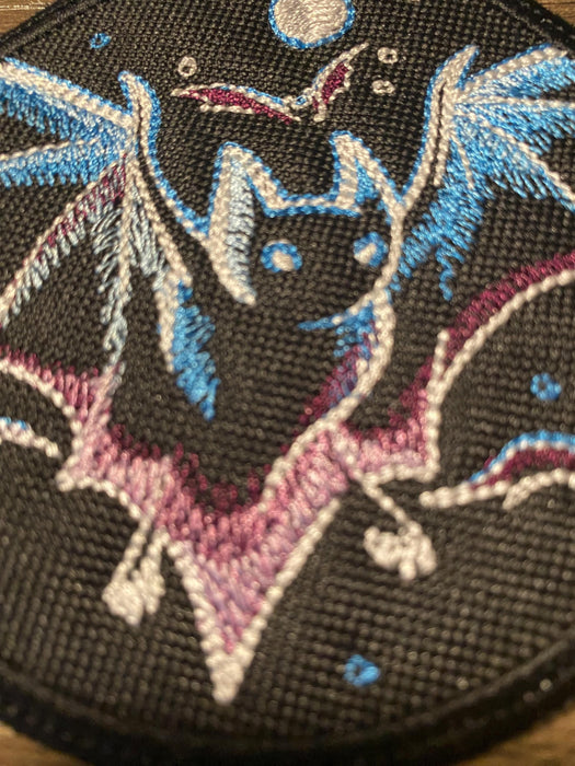 Haunted Bats Night Sky Embroidered Patch – 3.9"