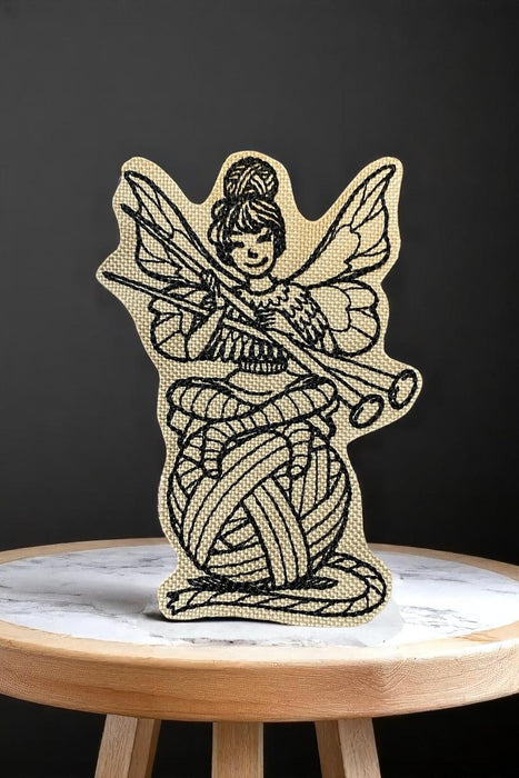 Knitting Fairy Embroidered Patch – Multiple Sizes