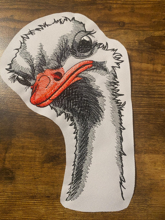 Big Bird Energy Ostrich Patch – Funny Embroidered Applique