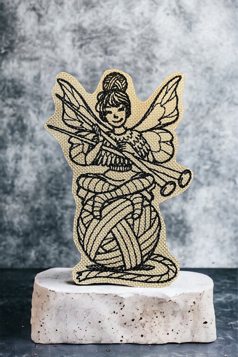 Knitting Fairy Embroidered Patch – Multiple Sizes