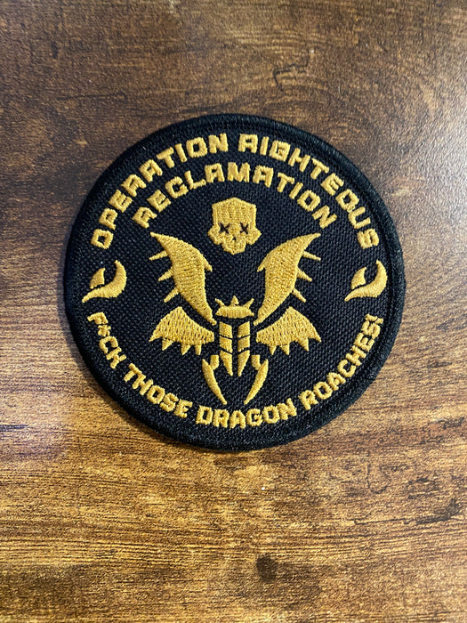Helldivers 2 Operation Righteous Reclamation Patch – 3.76” Embroidered Morale Badge (2 Colorways | Iron-On, Sew-On, Hook)