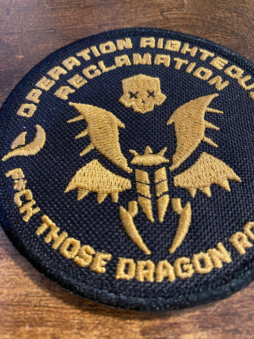 Helldivers 2 Operation Righteous Reclamation Patch – 3.76” Embroidered Morale Badge (2 Colorways | Iron-On, Sew-On, Hook)
