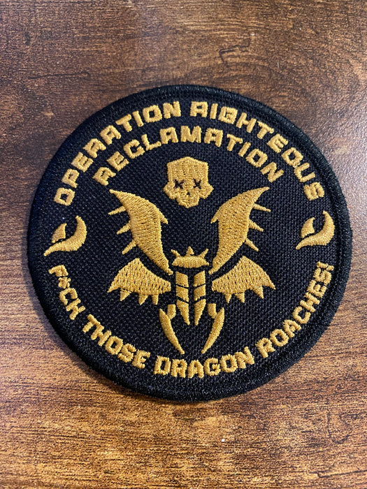 Helldivers 2 Operation Righteous Reclamation Patch – 3.76” Embroidered Morale Badge (2 Colorways | Iron-On, Sew-On, Hook)