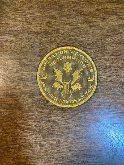 Helldivers 2 Operation Righteous Reclamation Patch – 3.76” Embroidered Morale Badge (2 Colorways | Iron-On, Sew-On, Hook)