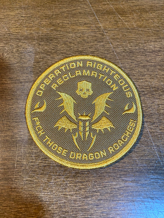 Helldivers 2 Operation Righteous Reclamation Patch – 3.76” Embroidered Morale Badge (2 Colorways | Iron-On, Sew-On, Hook)
