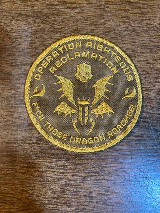 Helldivers 2 Operation Righteous Reclamation Patch – 3.76” Embroidered Morale Badge (2 Colorways | Iron-On, Sew-On, Hook)
