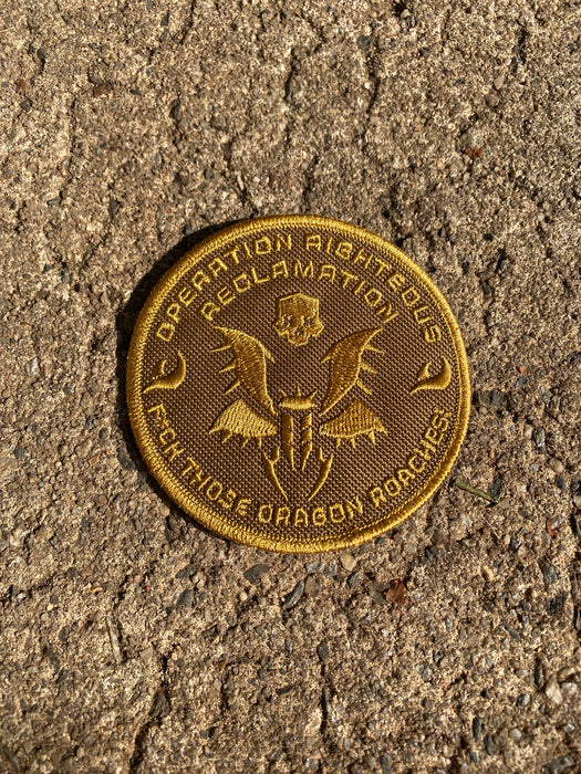 Helldivers 2 Operation Righteous Reclamation Patch – 3.76” Embroidered Morale Badge (2 Colorways | Iron-On, Sew-On, Hook)
