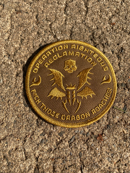 Helldivers 2 Operation Righteous Reclamation Patch – 3.76” Embroidered Morale Badge (2 Colorways | Iron-On, Sew-On, Hook)