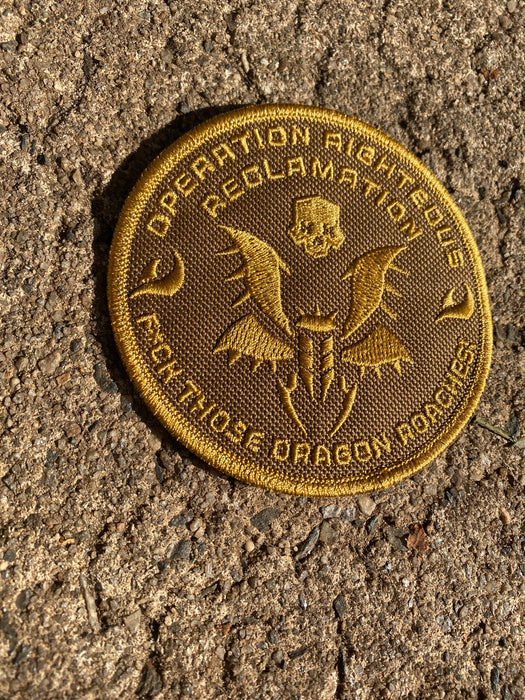 Helldivers 2 Operation Righteous Reclamation Patch – 3.76” Embroidered Morale Badge (2 Colorways | Iron-On, Sew-On, Hook)