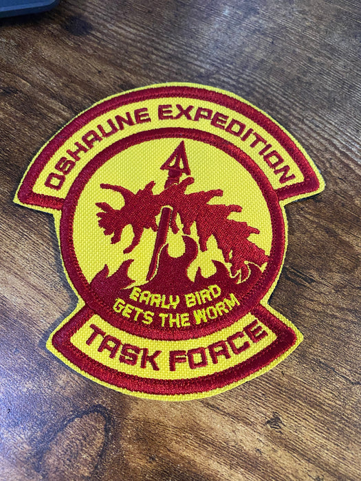 Helldivers Oshaune Battle Patch – Embroidered Morale Emblem, 4.96" x 4.78" – Sew On, Iron On, or Hook Backing