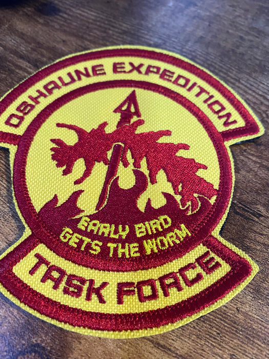 Helldivers Oshaune Battle Patch – Embroidered Morale Emblem, 4.96" x 4.78" – Sew On, Iron On, or Hook Backing