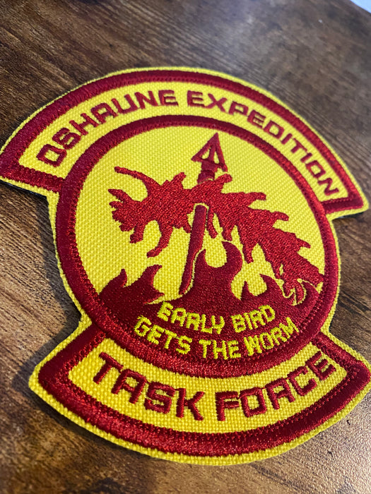Helldivers Oshaune Battle Patch – Embroidered Morale Emblem, 4.96" x 4.78" – Sew On, Iron On, or Hook Backing