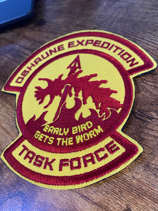 Helldivers Oshaune Battle Patch – Embroidered Morale Emblem, 4.96" x 4.78" – Sew On, Iron On, or Hook Backing
