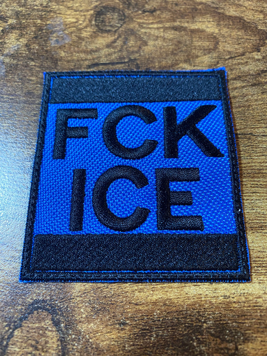 FCK ICE Embroidered Morale Patch – 2.5 x 2.78 – Iron On, Sew On, Hook Backing