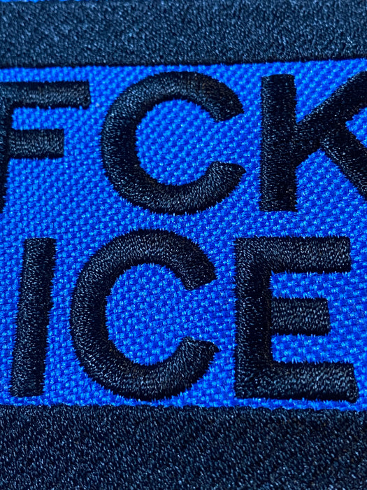 FCK ICE Embroidered Morale Patch – 2.5 x 2.78 – Iron On, Sew On, Hook Backing