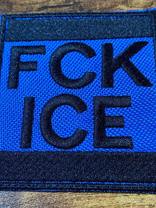 FCK ICE Embroidered Morale Patch – 2.5 x 2.78 – Iron On, Sew On, Hook Backing
