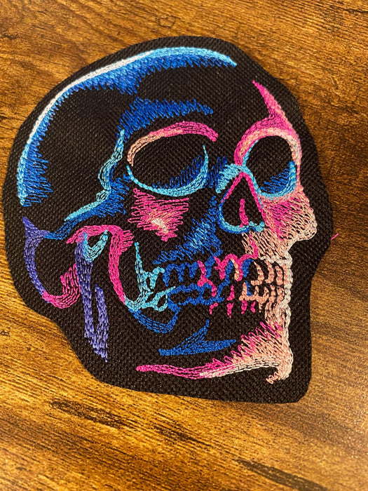 Dark and Eerie Skull Embroidered Patch – Multiple Sizes