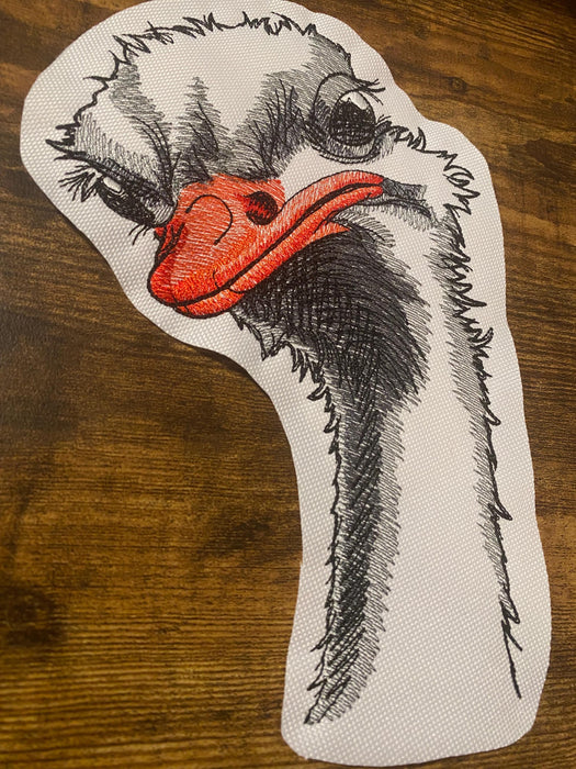 Big Bird Energy Ostrich Patch – Funny Embroidered Applique