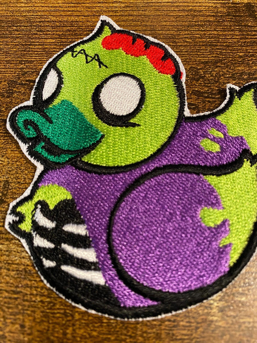 Zombie Duckie Patch – Cute Green Zombie Duck Embroidered Patch