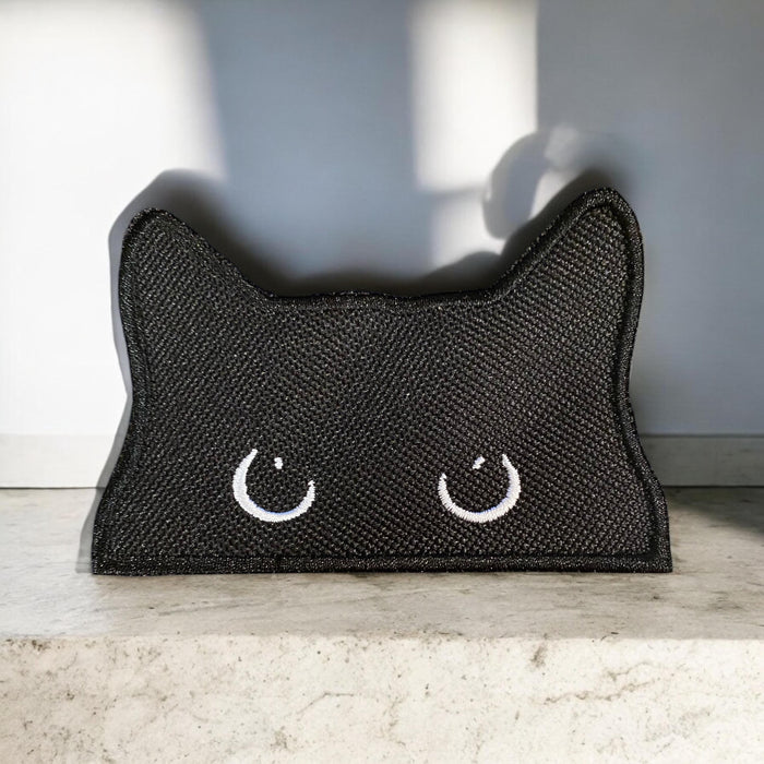 Cat Peeking Embroidered Patch – Sizes 2.25" to 8"