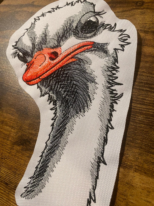 Big Bird Energy Ostrich Patch – Funny Embroidered Applique