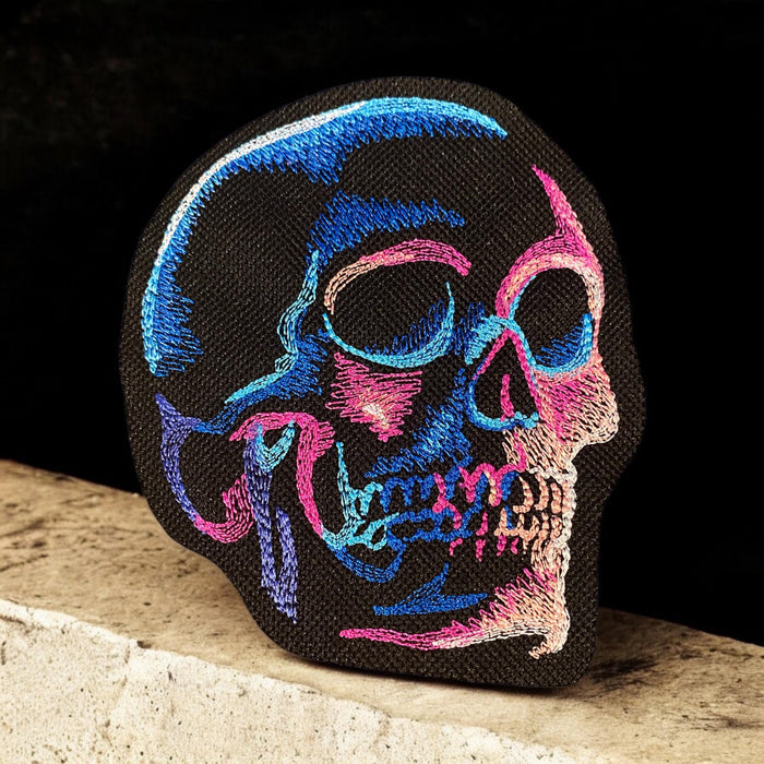 Dark and Eerie Skull Embroidered Patch – Multiple Sizes