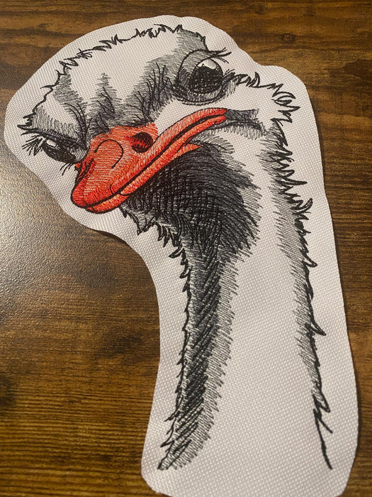 Big Bird Energy Ostrich Patch – Funny Embroidered Applique