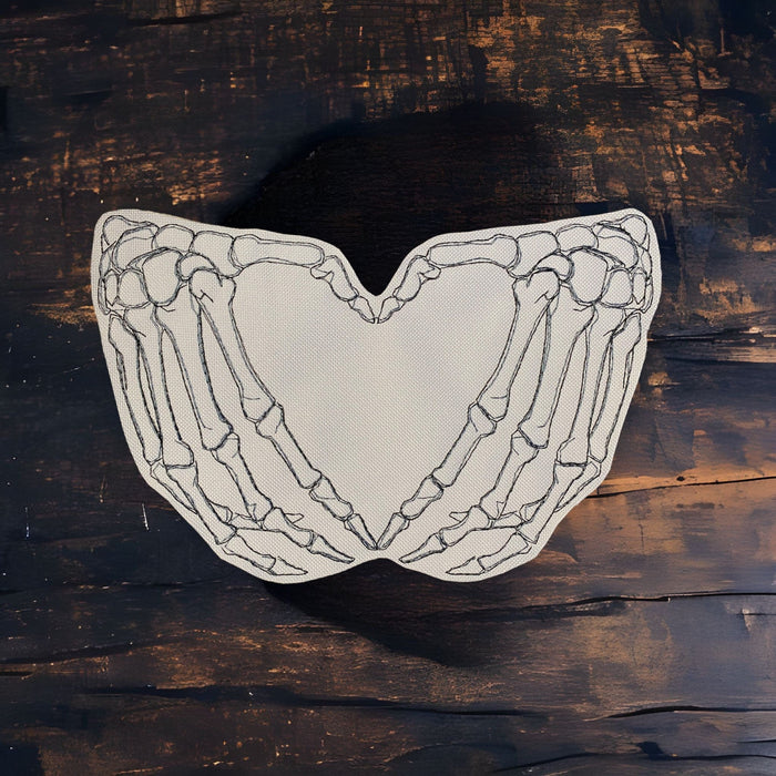 Skeleton Heart Hands Embroidered Patch – Multiple Sizes