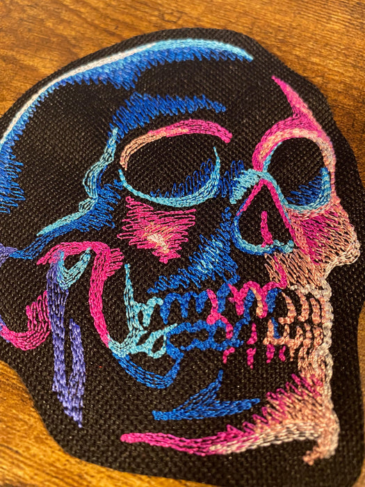 Dark and Eerie Skull Embroidered Patch – Multiple Sizes