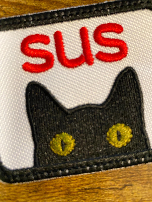 SUS Cat Embroidered Meme Patch – 3 or 4 Inch